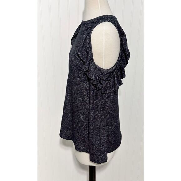 Jolt Women's Cold Shoulder Long Sleeve Ruffle Tops‎ Heather Grey Size Medium - Picture 5 of 10